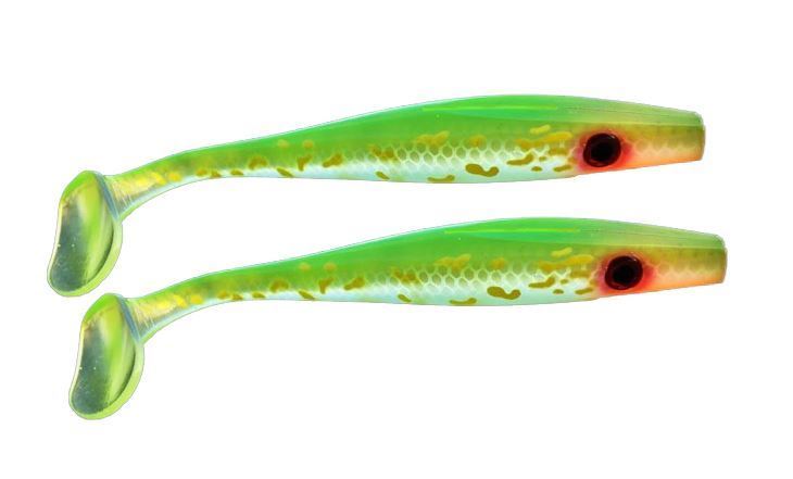 Picture of Pig Shad Jr - Transparent Hot Pike - 2 pack