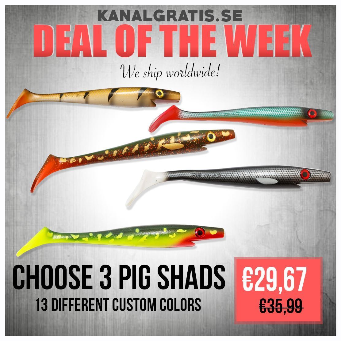 Picture of CUSTOM COLORS PIG SHAD - Choose your favorite 3