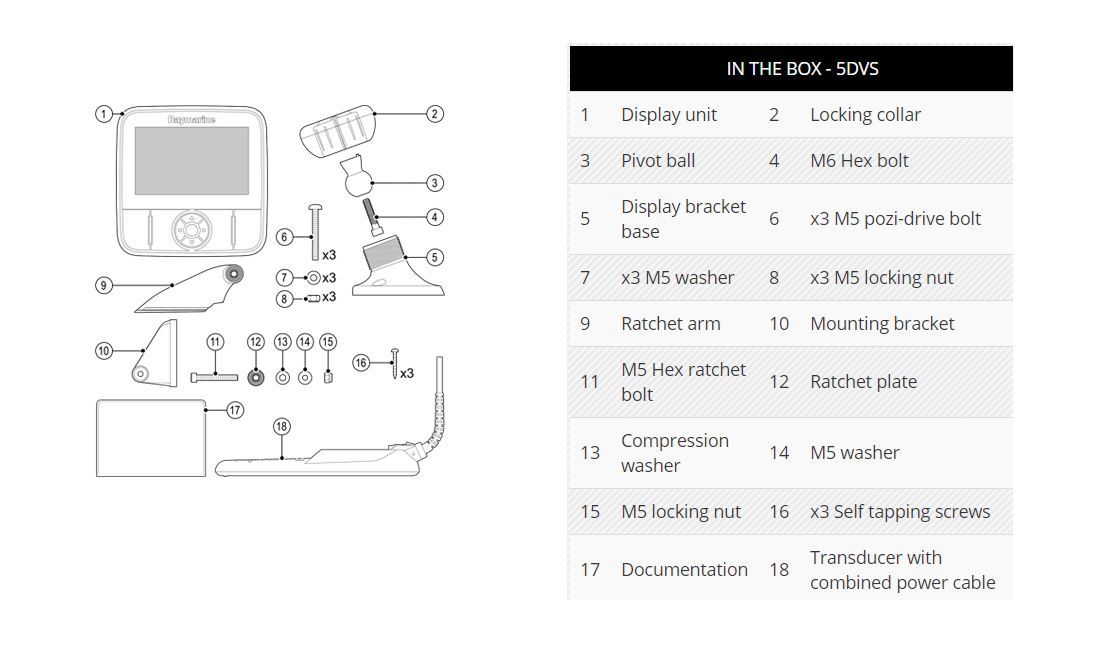 Picture of Raymarine Dragonfly 5 PRO including transducer