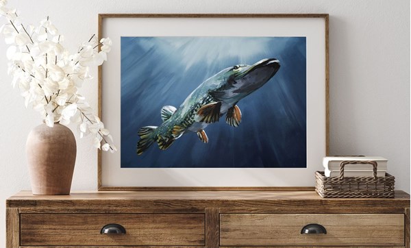 Bild på Fine Art Print av Tomas Hammar 50x70cm "Pike before the Bite"