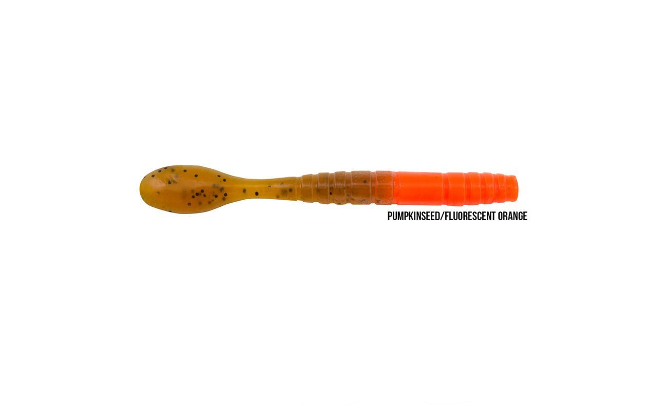 Picture of Berkley PowerBait® Pro Jig Worm 8 cm 15-pack Pumpkinseed/Fluorescent Orange