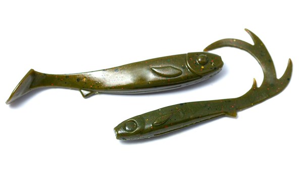 Monkey Shad 9cm - Pumpkin Green (Bulk Recycle) - Kanalgratis