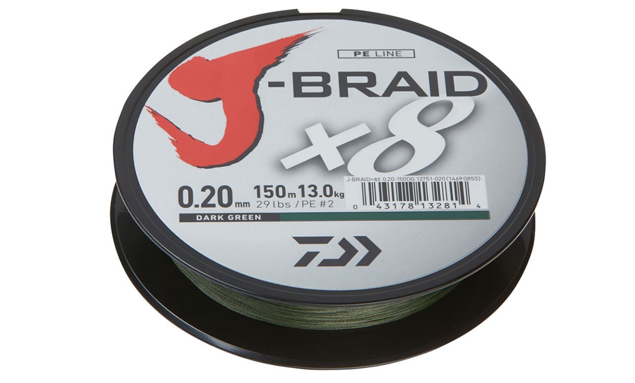 Daiwa J-Braid X8 150m Dark Green - Kanalgratis