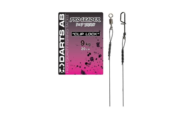 Darts Fluorocarbon Leader Clip Lock 0,40mm 40cm 2-pack - Kanalgratis