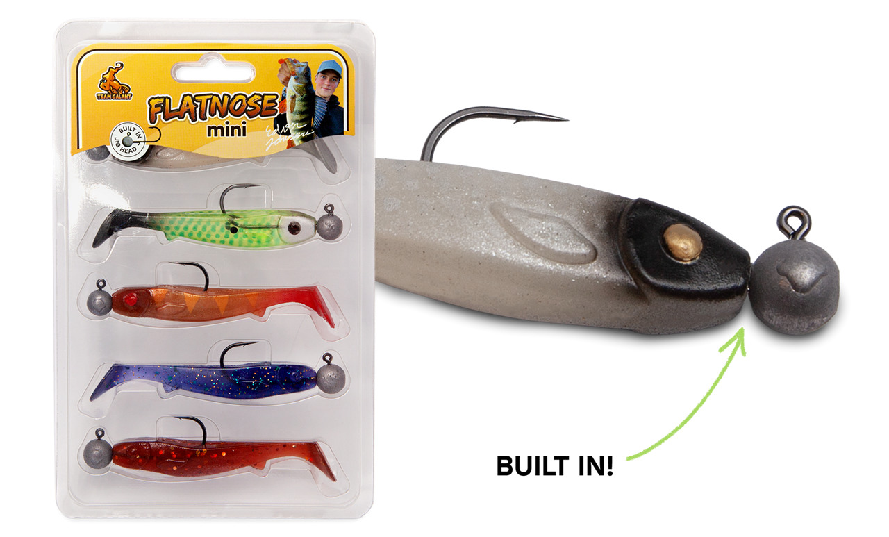 Picture of Flatnose Mini 9cm with rigged jighead 5-pack